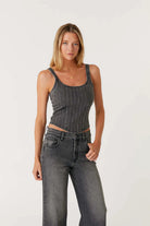 Carbon Denim Corset Top - Black Diamond by Level 99 | 25 South Boutiques