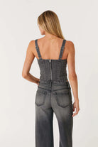 Carbon Denim Corset Top - Black Diamond by Level 99 — view 3