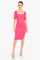 Salvana Sheath Dress - Neon Pink by Black Halo | 25 South Boutiques