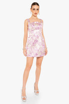 Clovis Mini Dress - Glowing Amethyst by Black Halo — view 3