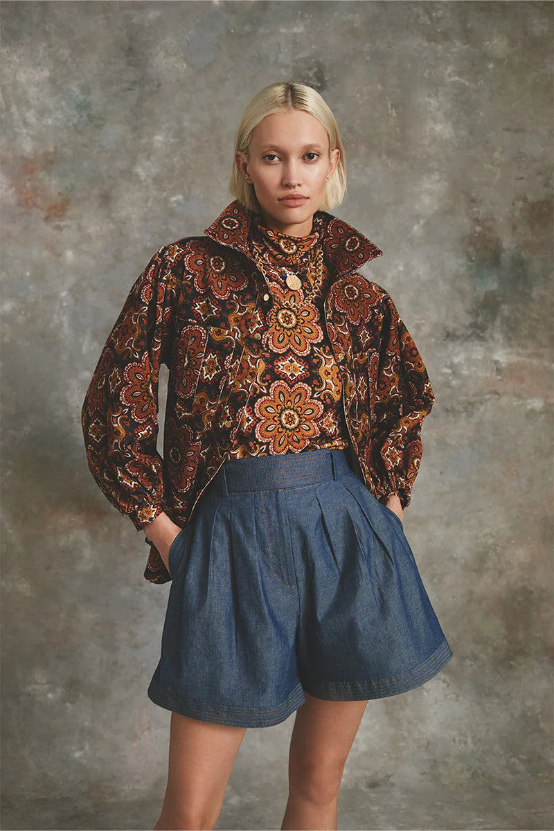 Vos Jacket - Scarf Medallion Chai Tea by Cara Cara | 25 South Boutiques