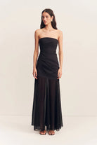 Blainey Strapless Draped Maxi Dress - Black by Shona Joy — view 3