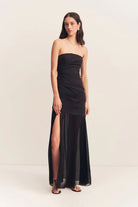 Blainey Strapless Draped Maxi Dress - Black by Shona Joy | 25 South Boutiques