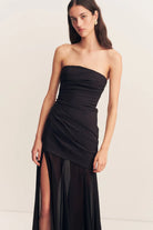 Blainey Strapless Draped Maxi Dress - Black by Shona Joy — alternate view