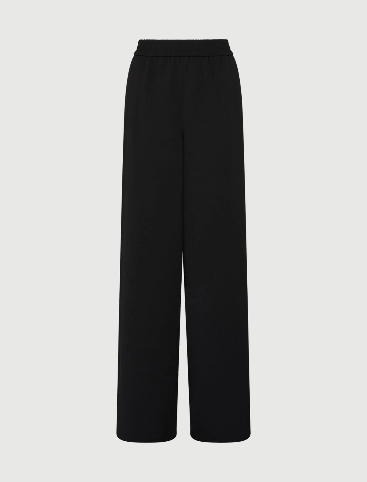 Stilla Sheer Stripe Satin Trousers - Black by Marella — view 4