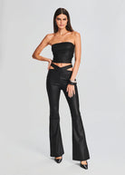 Hillary Coated Denim Top - Black by SER.O.YA — alternate view