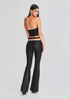 Hillary Coated Denim Top - Black by SER.O.YA — view 3