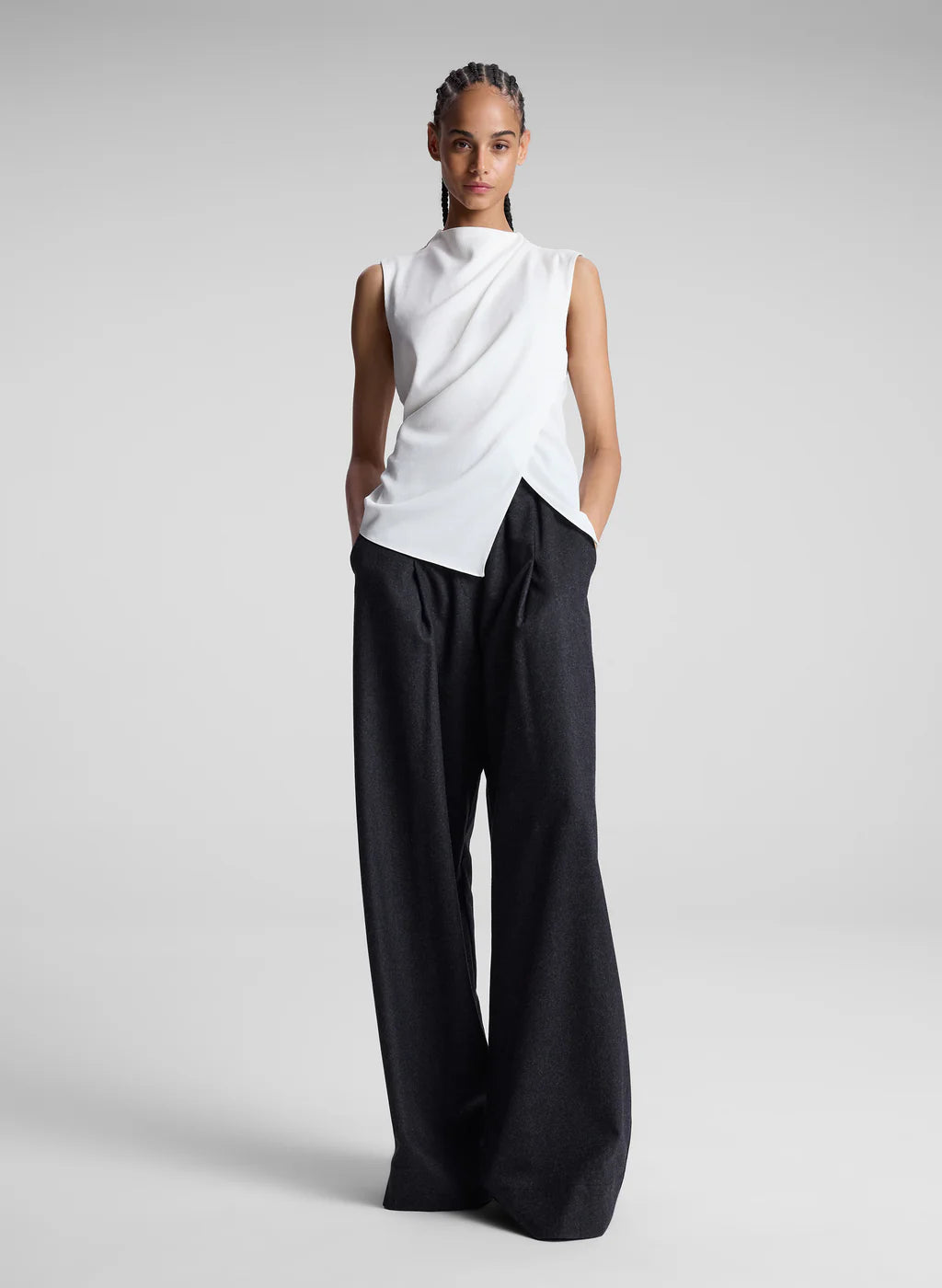 Amira Ruched Sleeveless Top - Off White by A.L.C — view 3