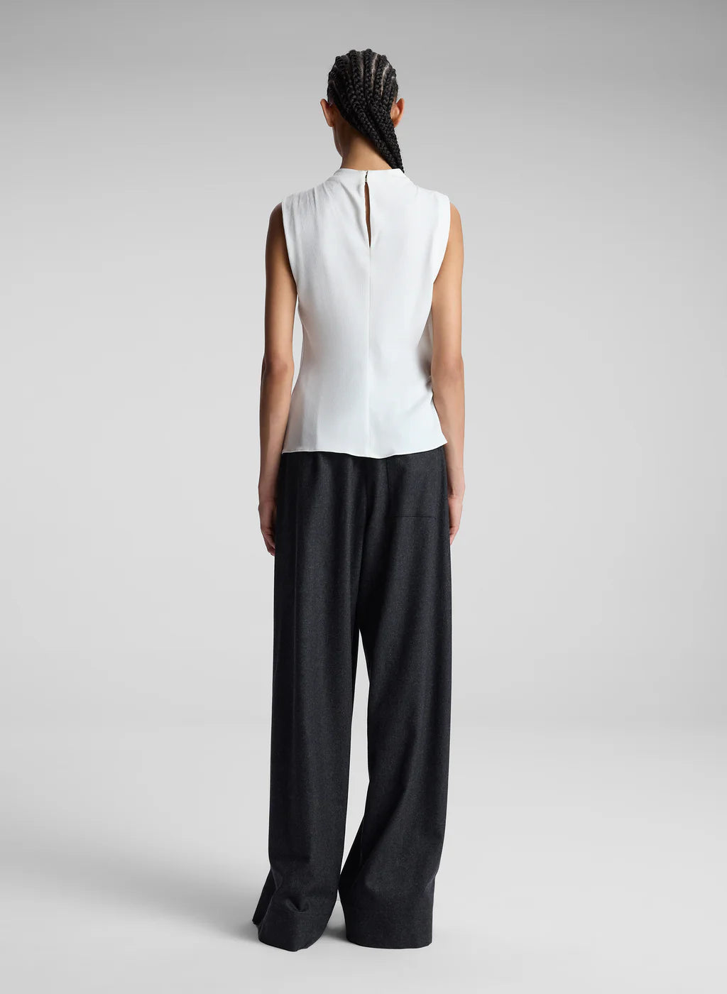 Amira Ruched Sleeveless Top - Off White by A.L.C — view 5
