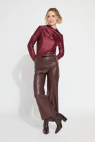Vegan Leather Wide Leg - Burgundy by Lysse — alternate view