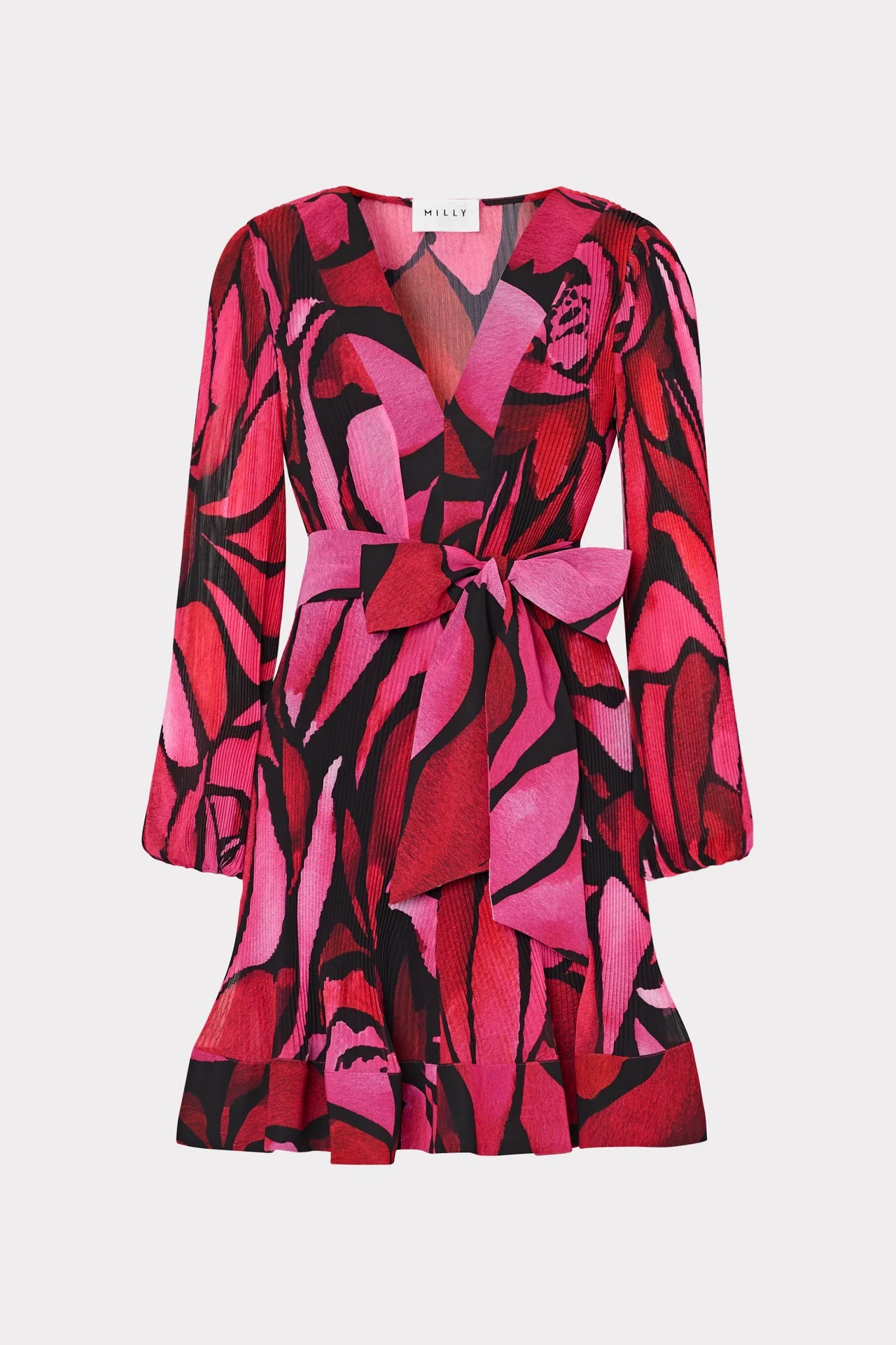 Liv Pleated Dress - Dream Pink Rose by Milly — view 4