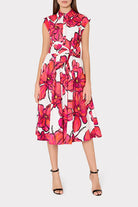 Jules Windflower Pastel Poplin Midi Dress - Coral Multi by Milly | 25 South Boutiques