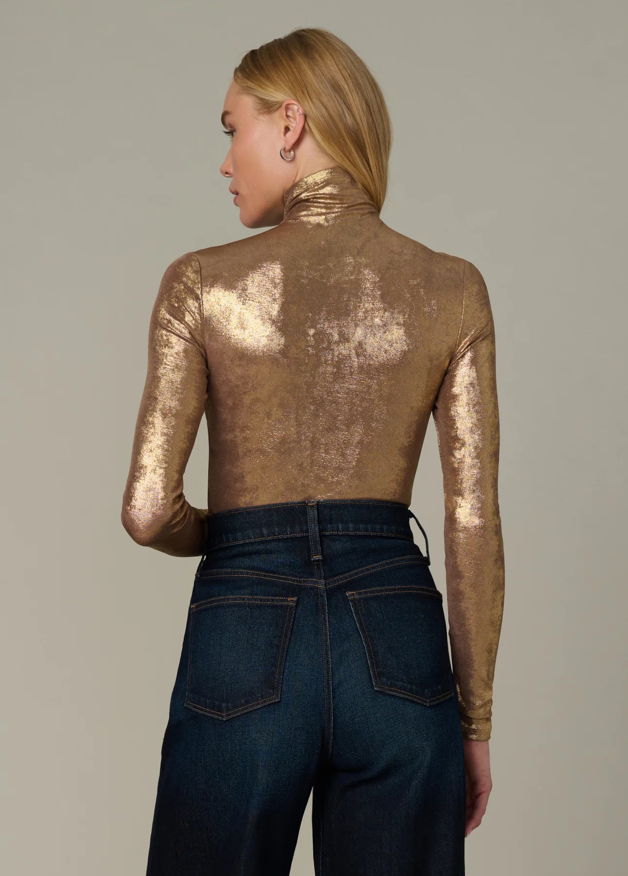 The Tony Long Sleeve Top - Bronze Brown by Joe's Jeans — view 4