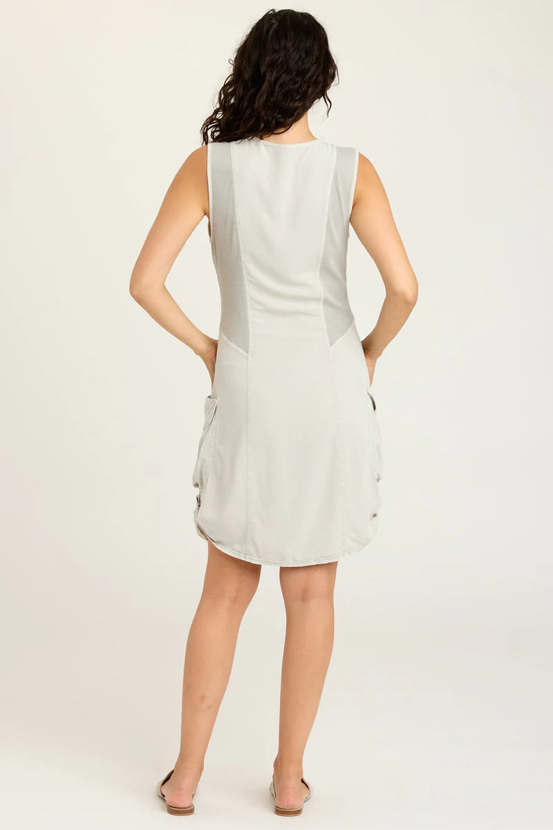 Twill Penta Dress - Whitecap Pigment by XCVI — view 3