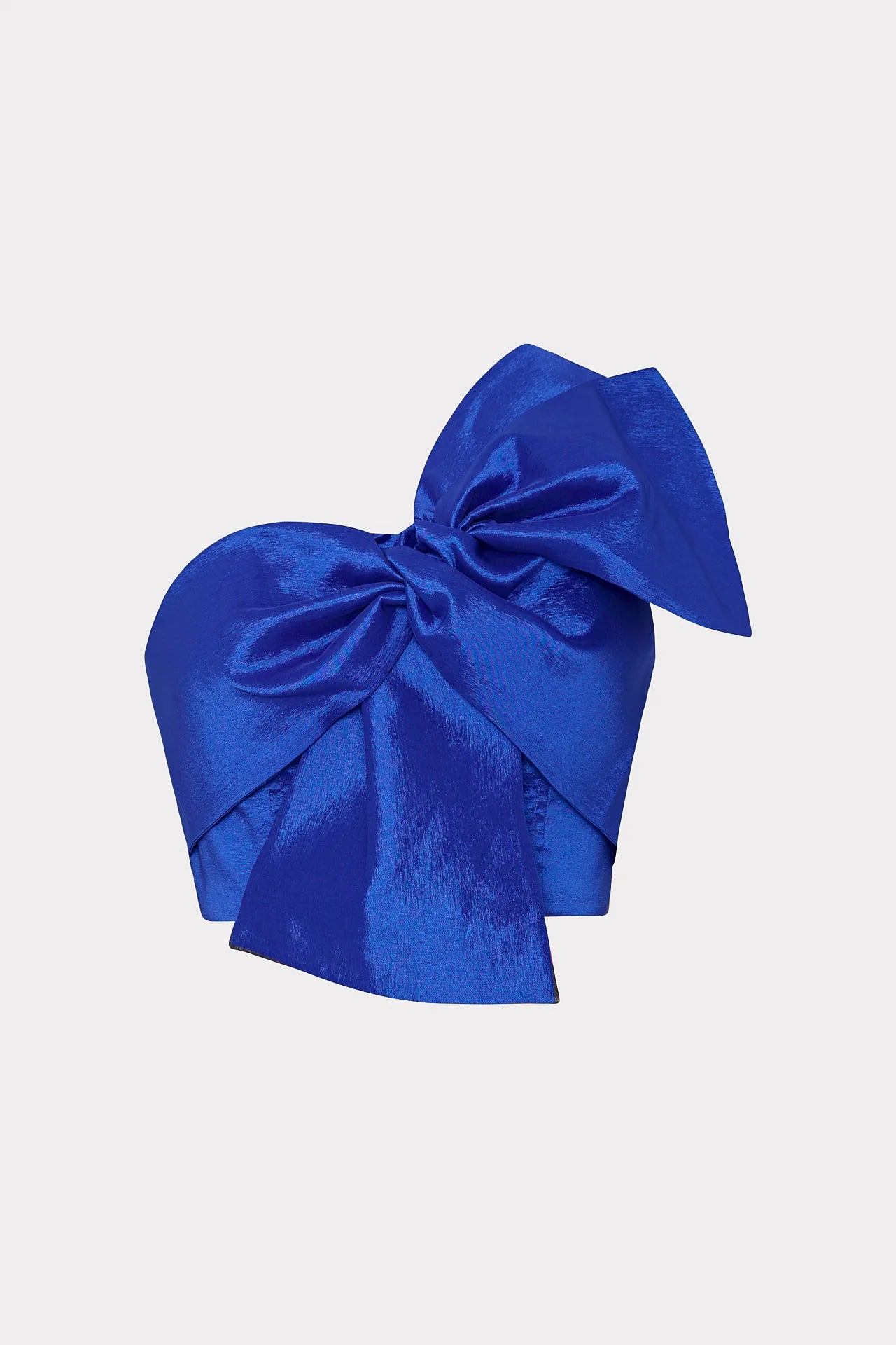 Laney Bow Taffeta Crop Top - Blue by Milly — view 4