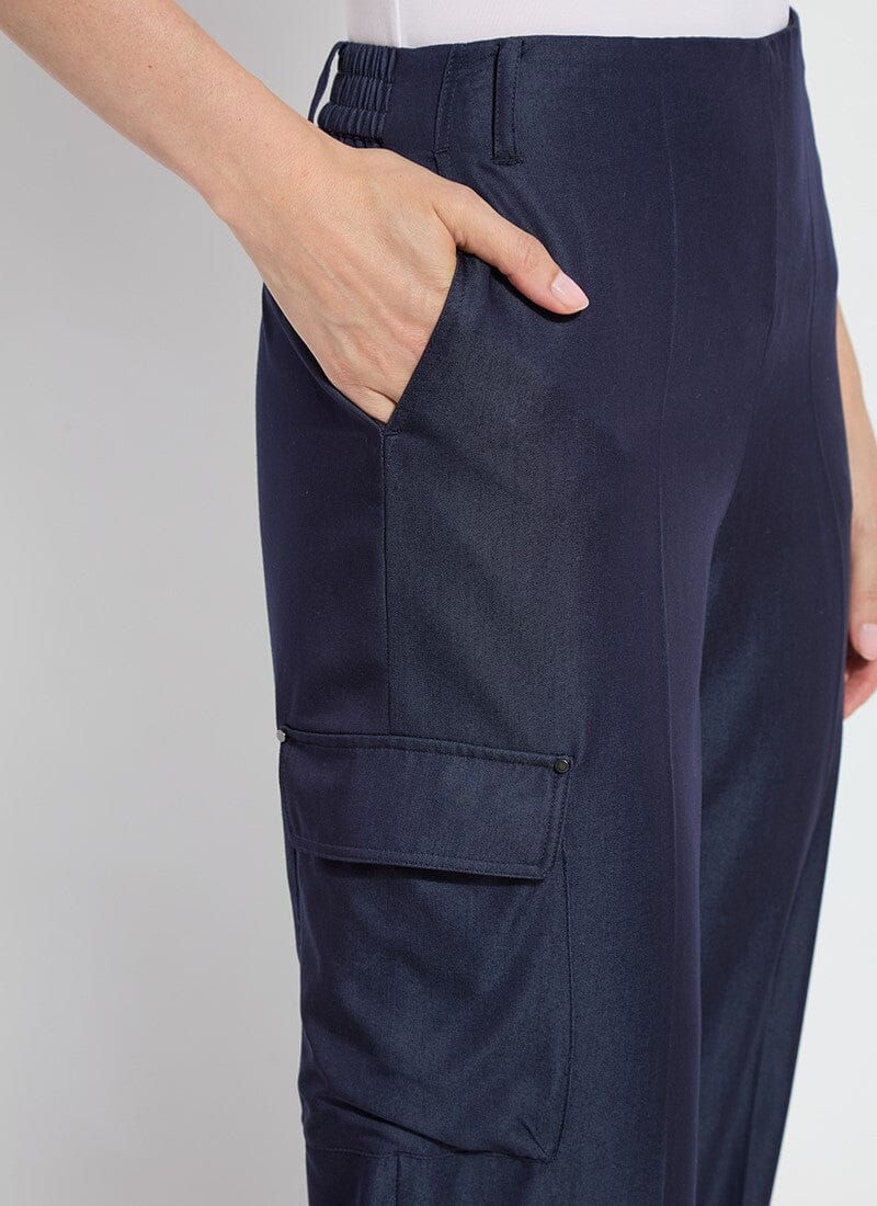Monique Tailored Cargo - Solid Indigo by Lysse — view 4