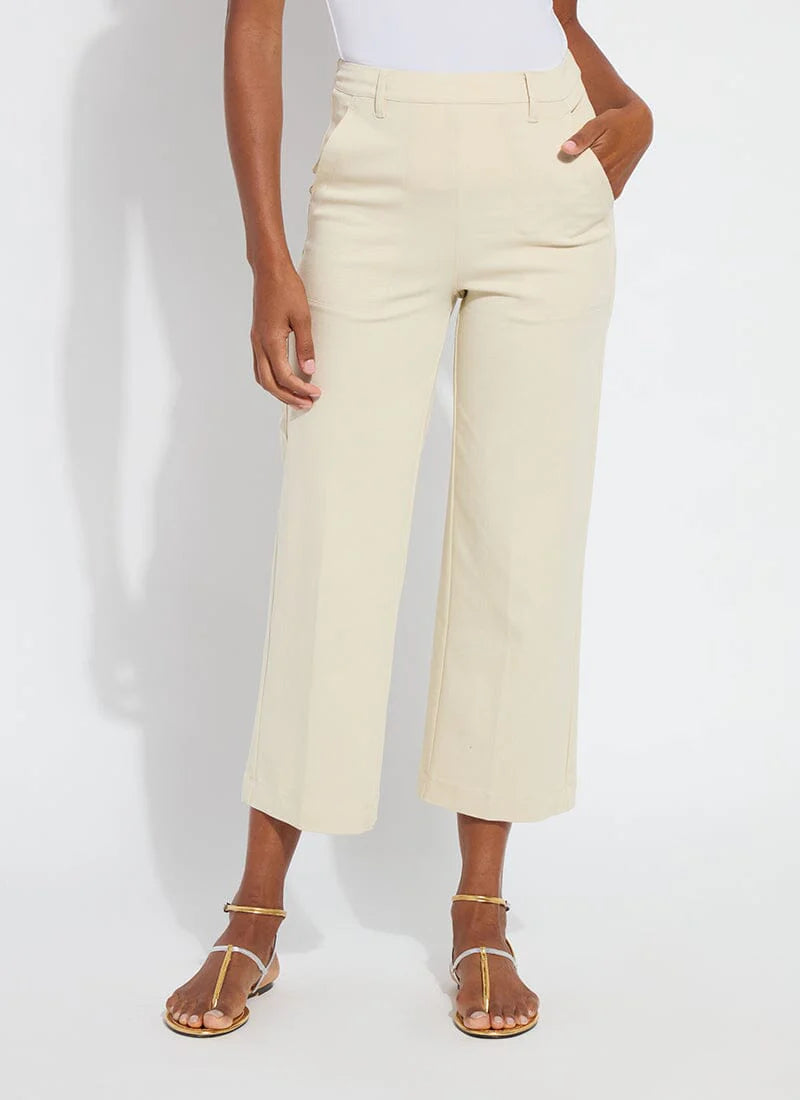 Pamela Utilitarian Wide Leg Crop - Ecru by Lysse | 25 South Boutiques