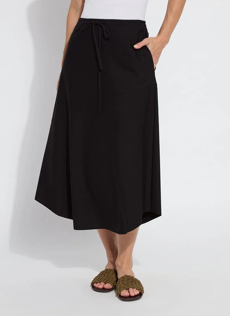 Nora Drawstring Midi Skirt - Black by Lysse | 25 South Boutiques