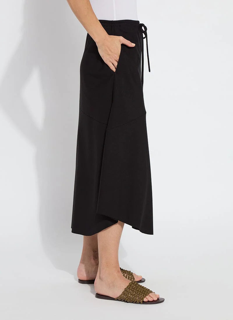 Nora Drawstring Midi Skirt - Black by Lysse — view 3