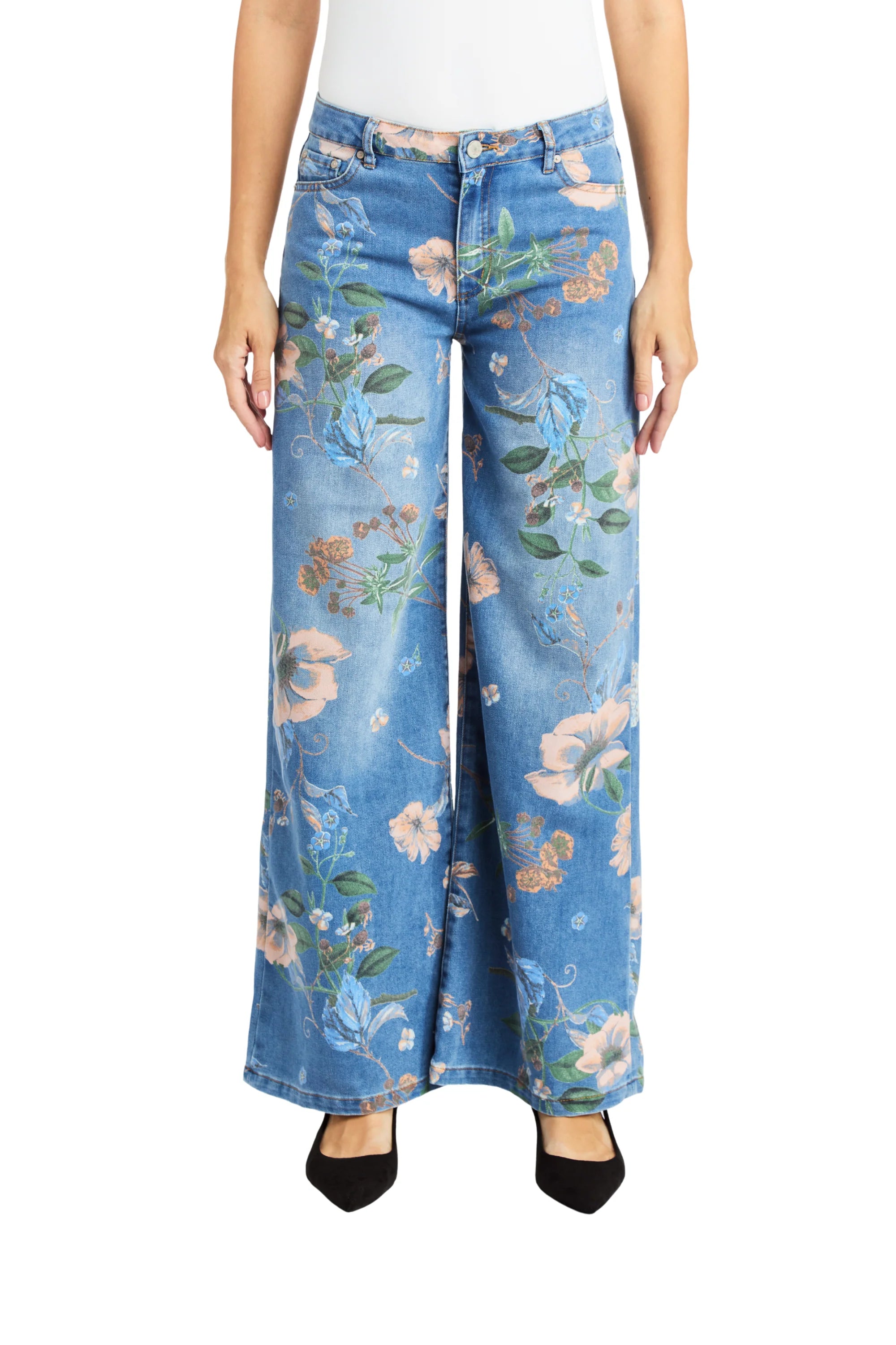 Floral Printed Wide Leg - Indigo by Tractr | 25 South Boutiques
