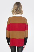 Stripe Polo - Nutmeg by 360 Cashmere — alternate view