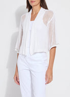 Elera Linen Mesh Cardigan - Off White by Lysse | 25 South Boutiques
