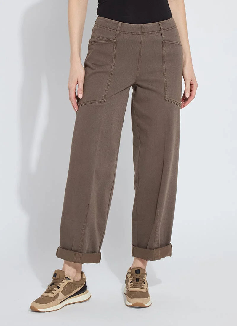 Penelope Curved Cuffed Denim - Antique Wash Subtle Green by Lysse | 25 South Boutiques