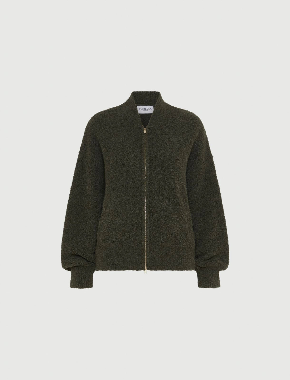 Oronte Bouclé Bomber Jacket - Khaki by Marella — view 5