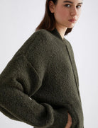 Oronte Bouclé Bomber Jacket - Khaki by Marella — alternate view