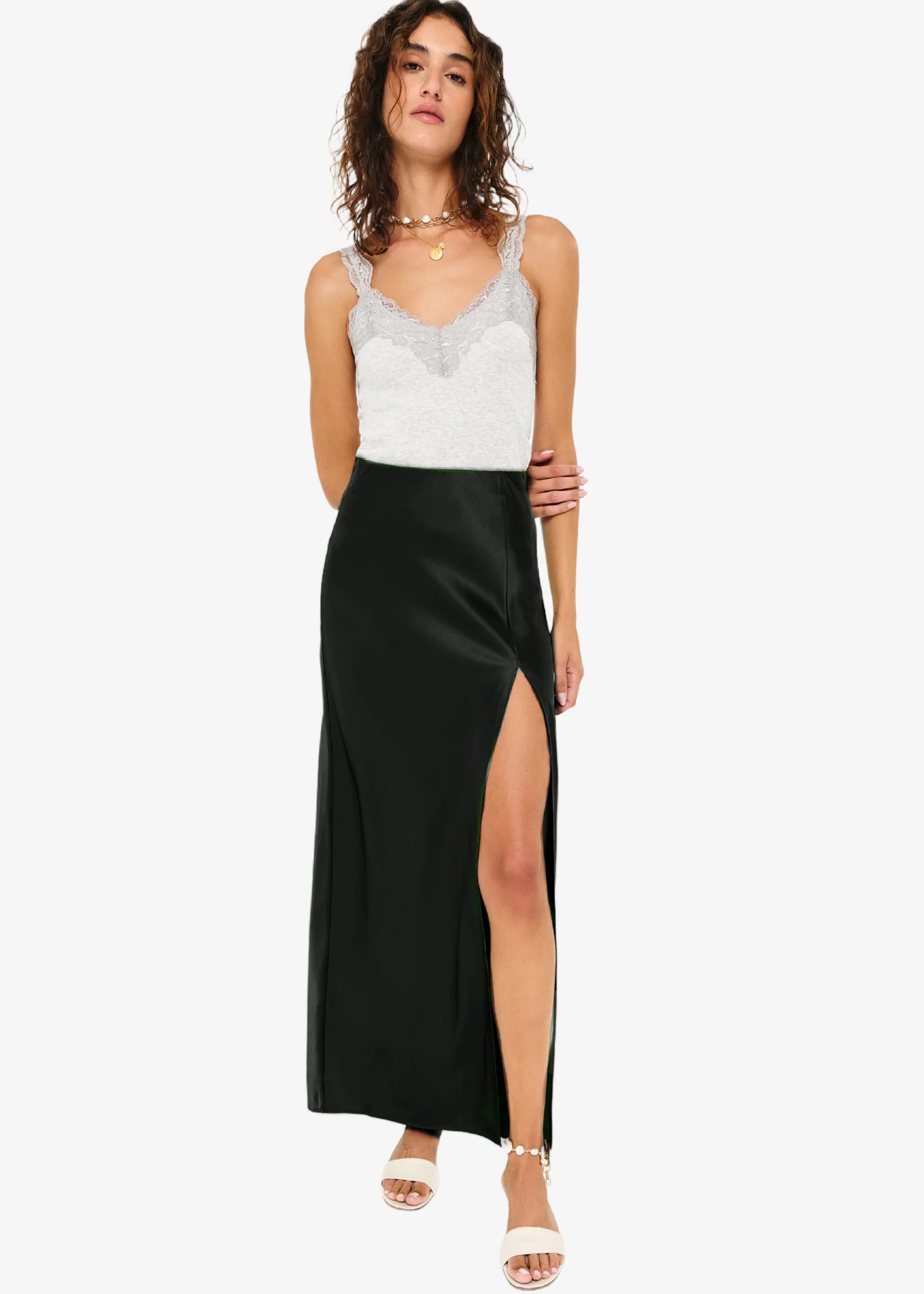 Lani Rib Knit Tank - Heather Grey by Cami NYC — view 3