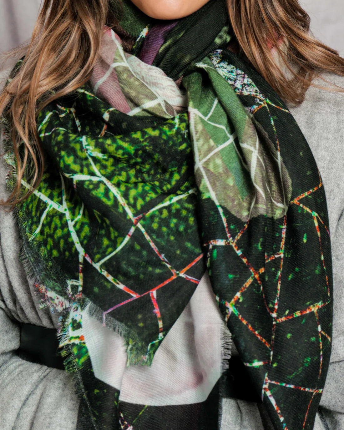 Hope & Fear Scarf - Green Multi by Dog & Boy — view 3