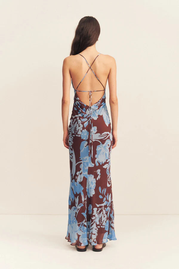 Olsen Lace Back Bias Midi Dress - Arcadian Floral by Shona Joy — view 4