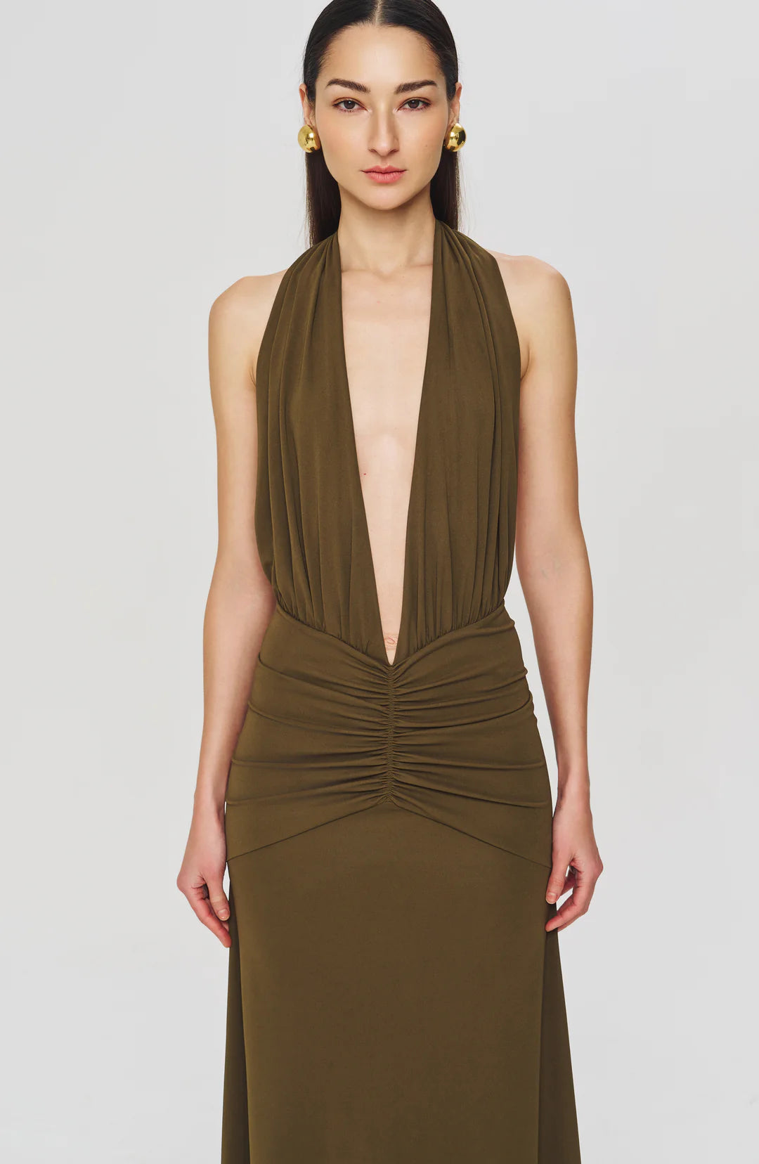 Labelle Dress - Olive by Ronny Kobo — alternate view
