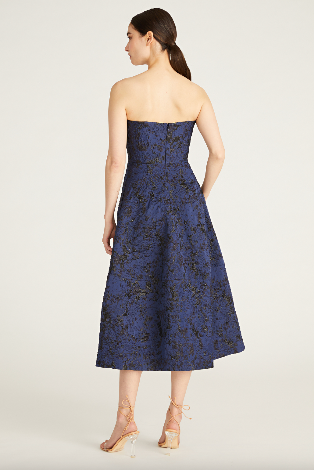 Isabel Jacquard Midi Dress - Midnight by ML Monique Lhuillier — alternate view