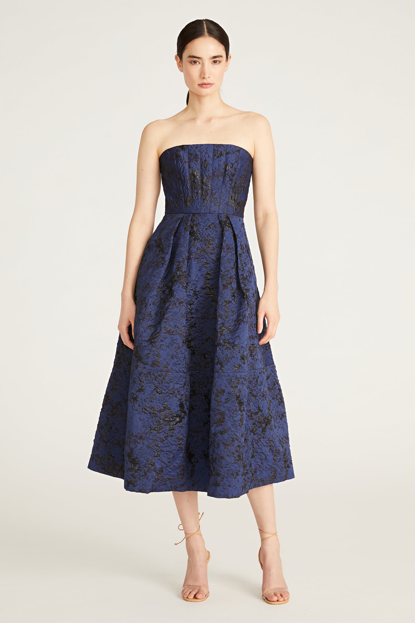 Isabel Jacquard Midi Dress - Midnight by ML Monique Lhuillier | 25 South Boutiques