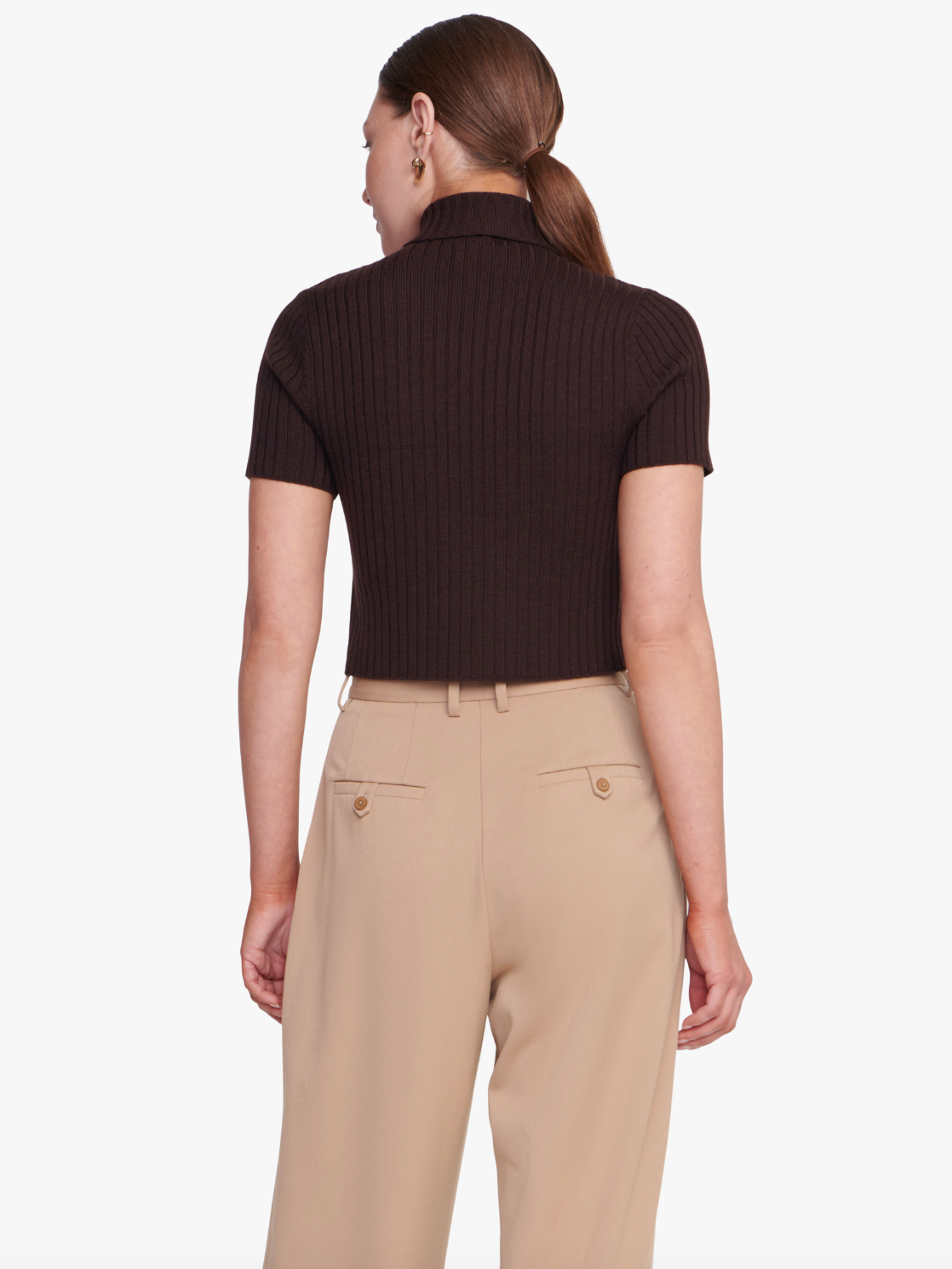 Lilou Top - Dark Chocolate by STAUD — alternate view