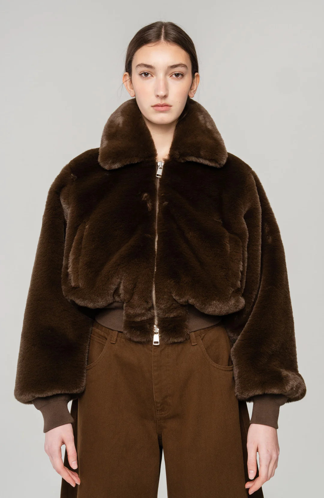 Clemence Faux Fur Jacket - Brown by Ronny Kobo | 25 South Boutiques