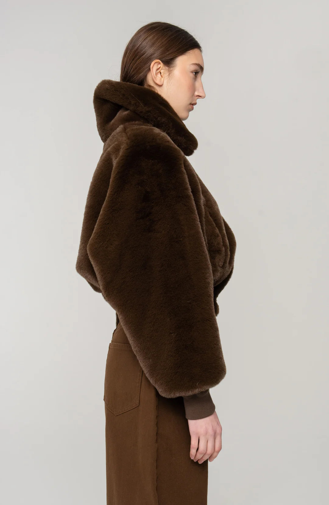 Clemence Faux Fur Jacket - Brown by Ronny Kobo — alternate view