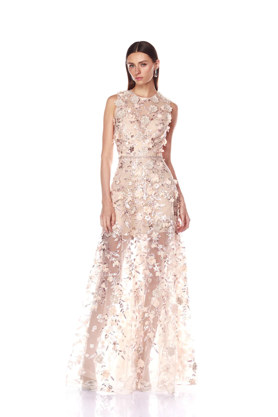 Arielle Floral Gown - Blush by Bronx And Banco — alternate view