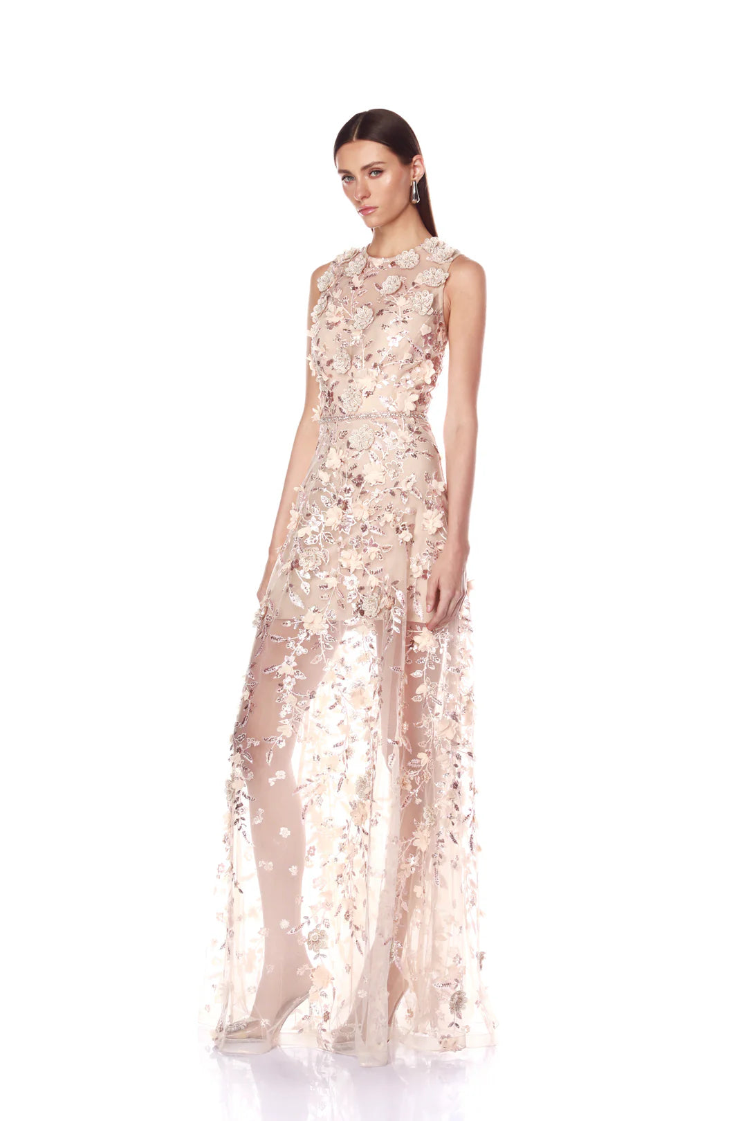 Arielle Floral Gown - Blush by Bronx And Banco — view 3