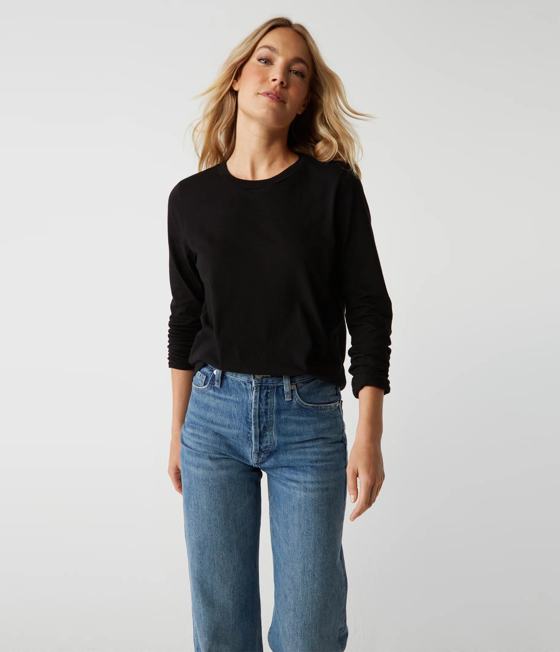 Clarissa Long Sleeve Top - Black by Michael Stars | 25 South Boutiques