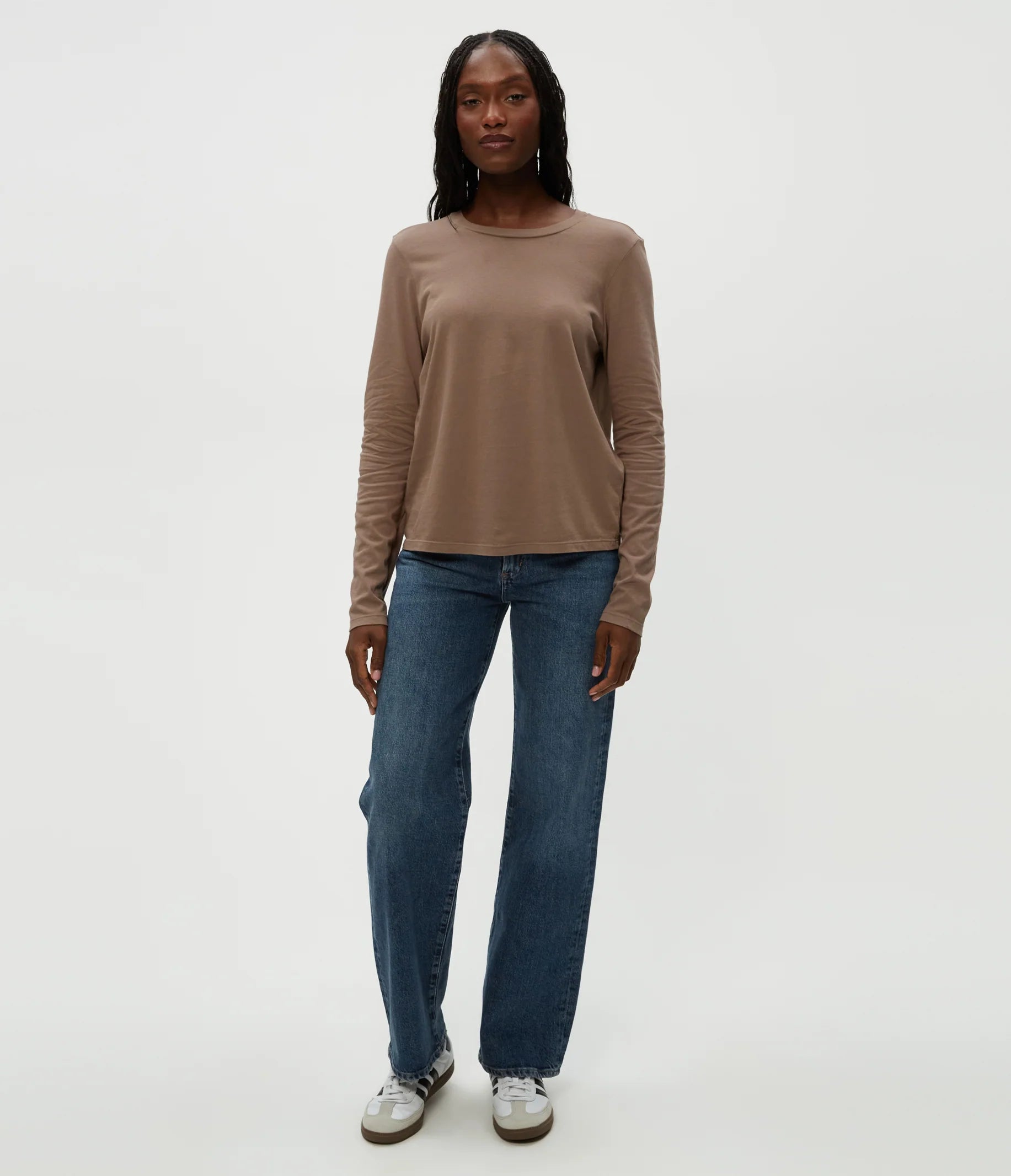 Clarissa Long Sleeve Top - Cobblestone by Michael Stars — view 4