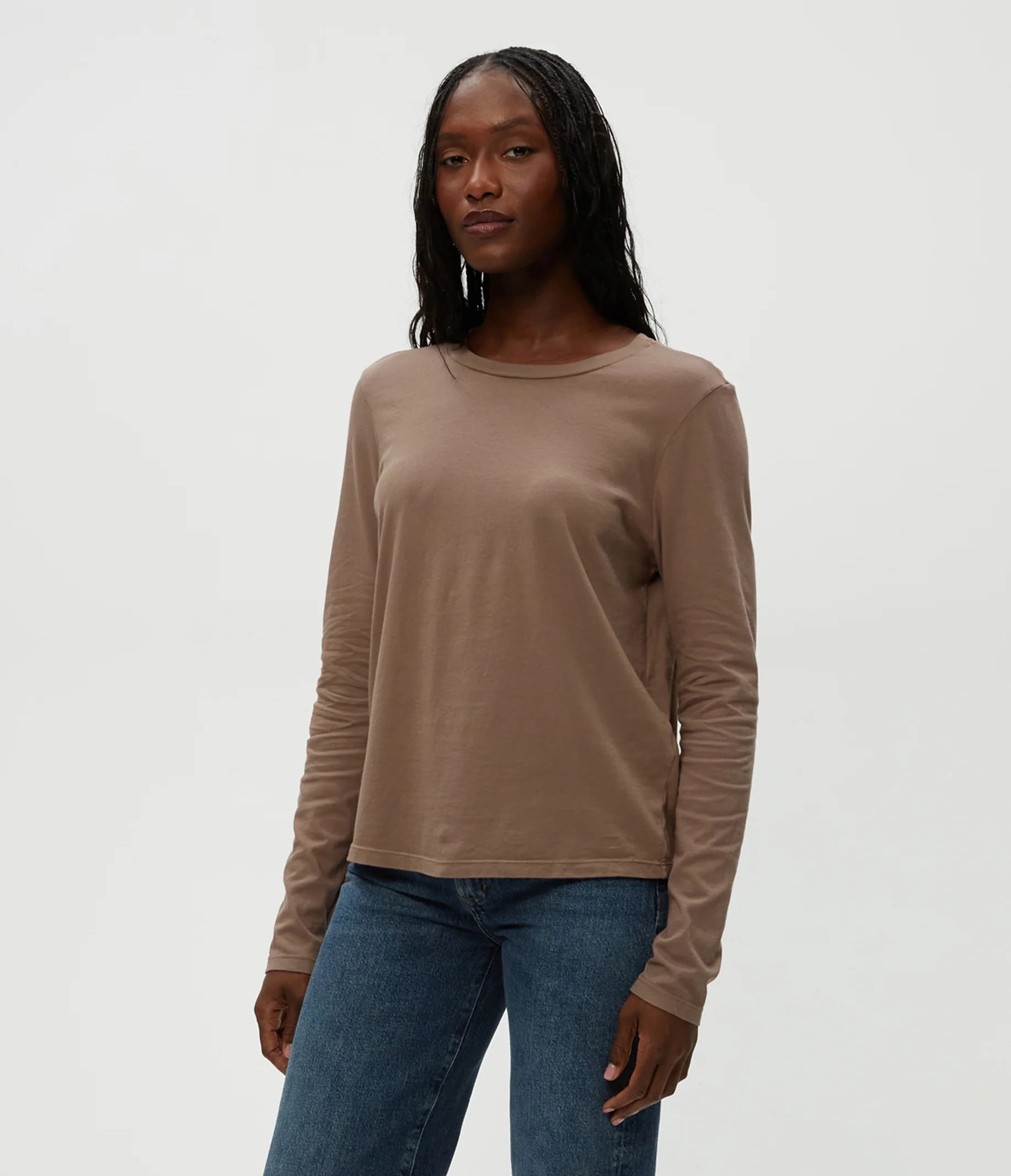 Clarissa Long Sleeve Top - Cobblestone by Michael Stars — alternate view