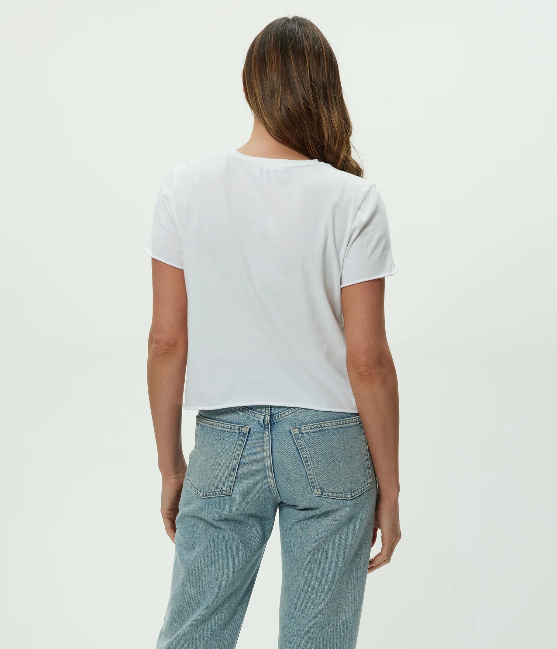 Jackie Crewneck Tee - White by Michael Stars — view 3