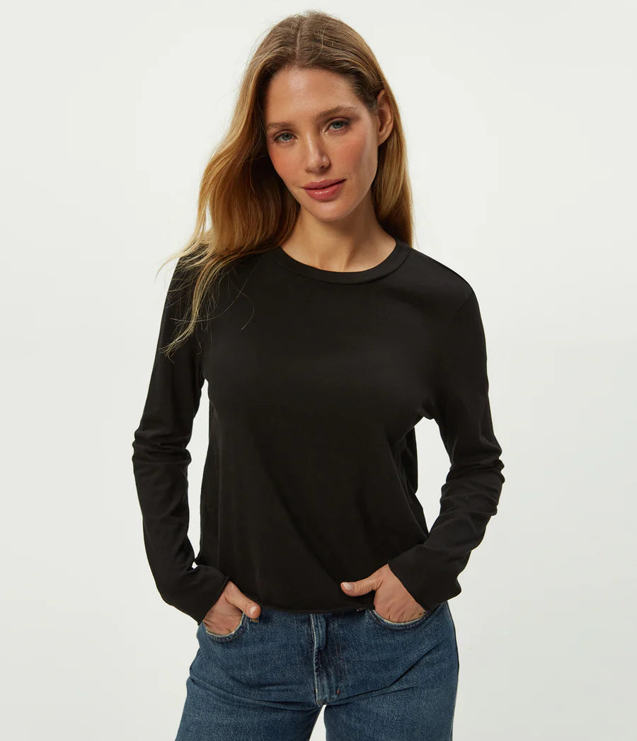 Aiko Crewneck Long Sleeve Tee - Black by Michael Stars | 25 South Boutiques