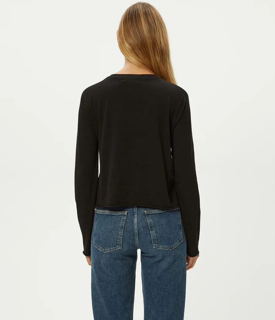 Aiko Crewneck Long Sleeve Tee - Black by Michael Stars — view 4