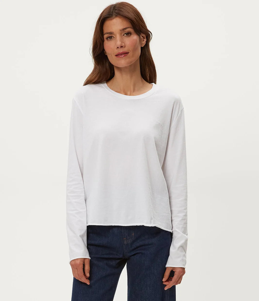 Aiko Crewneck Long Sleeve Tee - White by Michael Stars | 25 South Boutiques