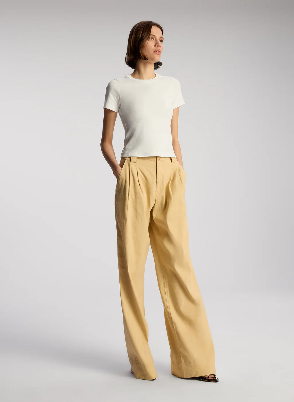 Paloma Cotton Rib Baby Tee - White by A.L.C — view 3