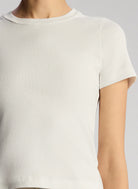 Paloma Cotton Rib Baby Tee - White by A.L.C — alternate view