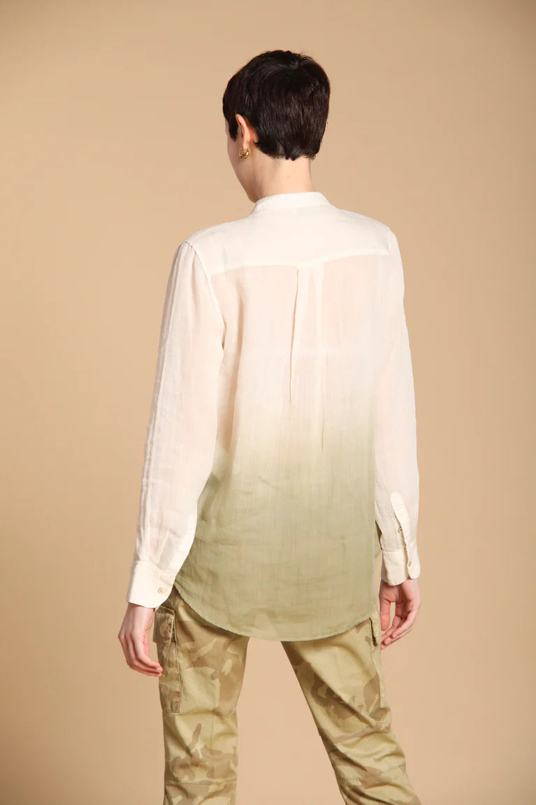 Delhi Mandarian Collar Blouse - Stucco Verde by Masons — view 3